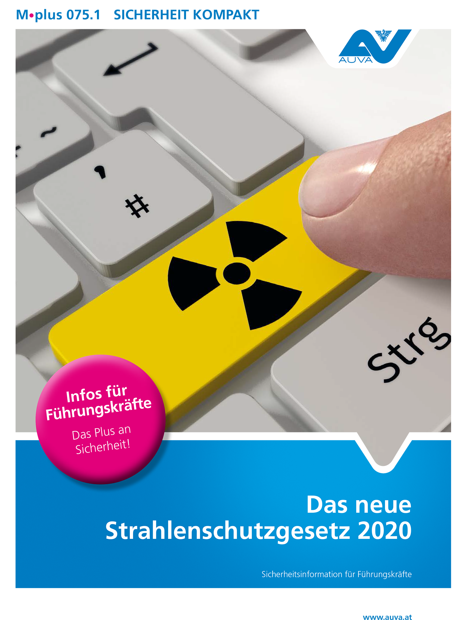 Titelbild des Merkblattes "M.plus 075.1 Das neue Strahlenschutzgesetz"