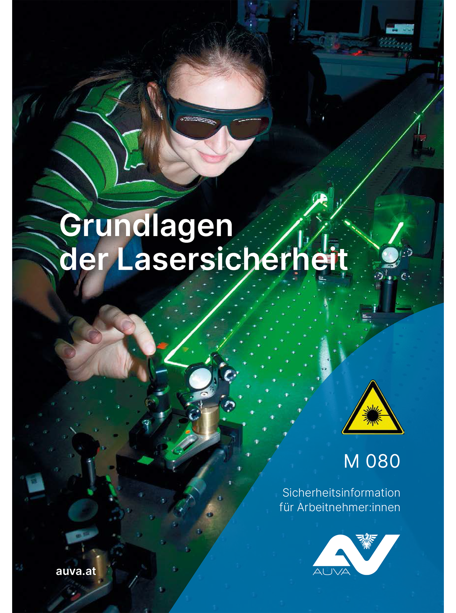 Titelbild des Merkblattes "M 080 Grundlagen der Lasersicherheit"