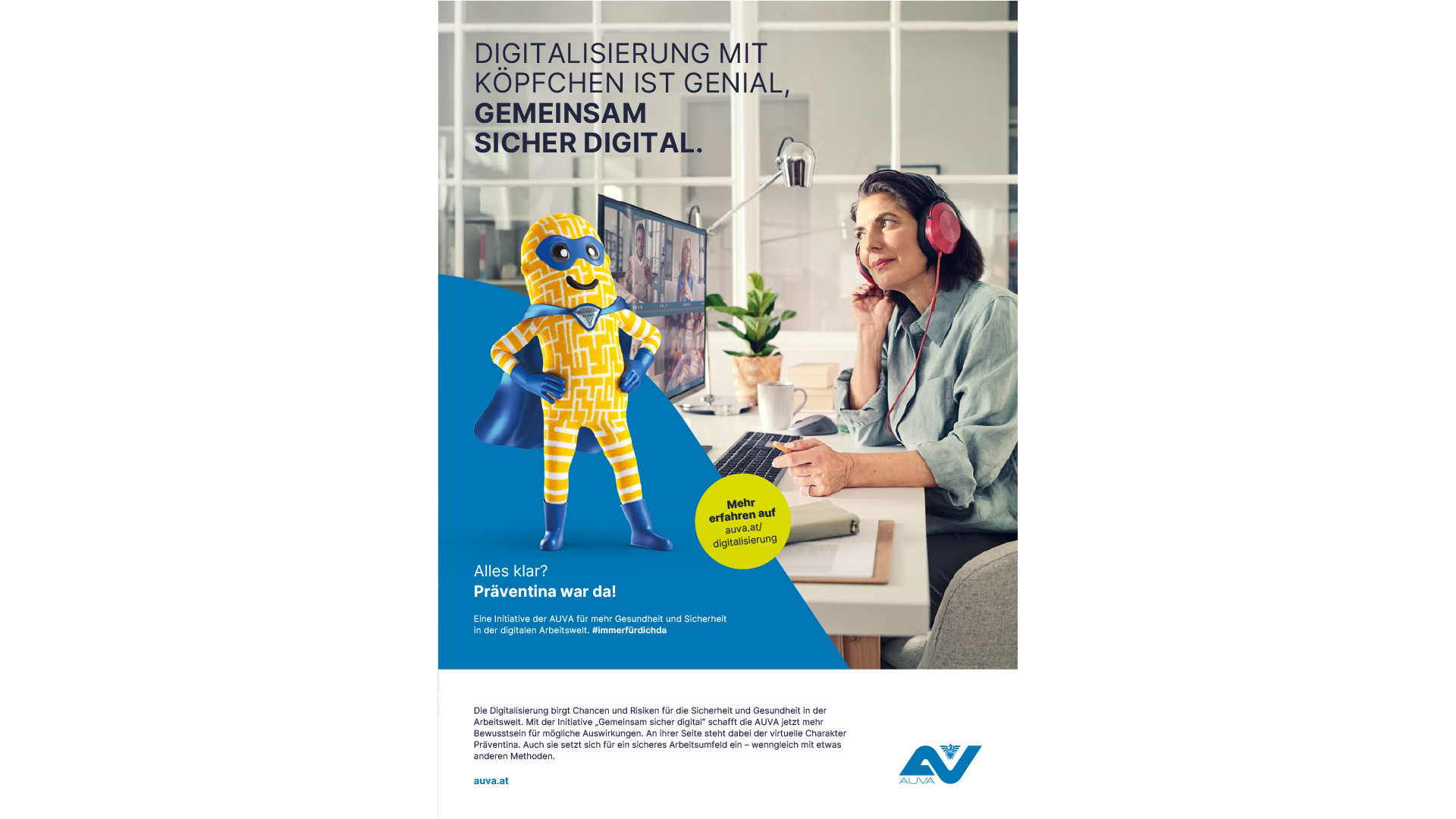 Auftakt Kampagnensujet: Digitalisierung mit Köpfchen ist genial, gemeinsam sicher digital. 