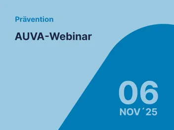 11 06 Webinar Ankündigung 06 NOV Credit Lwptm Webinar-Ankündigung mit dem betreffenden Datum im Stile des AUVA-Logos