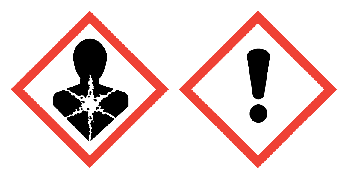 Darstellung der GHS-Gefahrenpiktogramme für Gesundheitsgefahr und Gesundheitsgefährdung nebeneinander