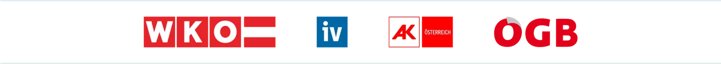 Logo der WKO, der Industriellenvereinigung, der Arbeiterkammer und des Österr. Gewerkschaftsbundes Logo der WKO, der Industriellenvereinigung, der Arbeiterkammer und des Österr. Gewerkschaftsbundes