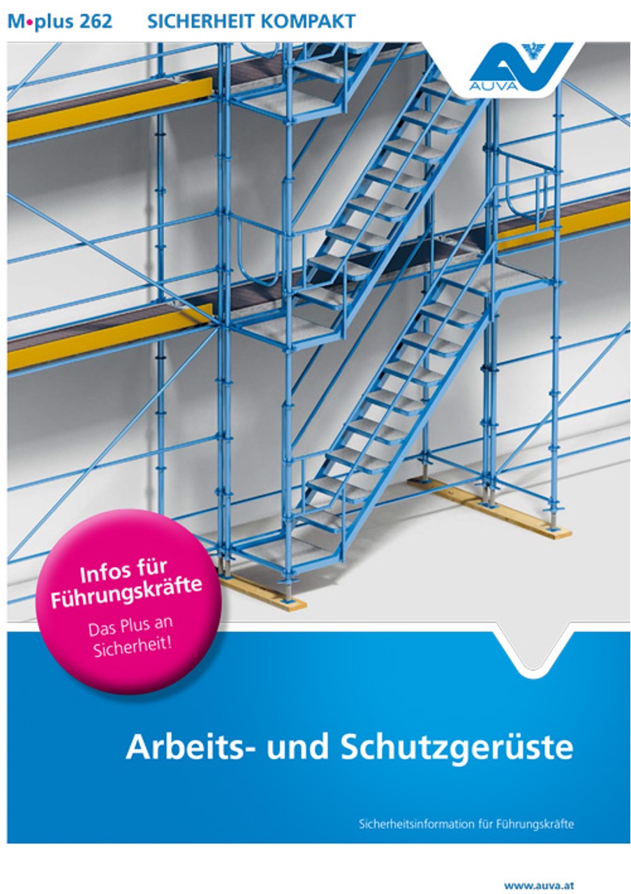 Titelbild des Merkblattes "M.plus 262 Arbeits- und Schutzgerüste"