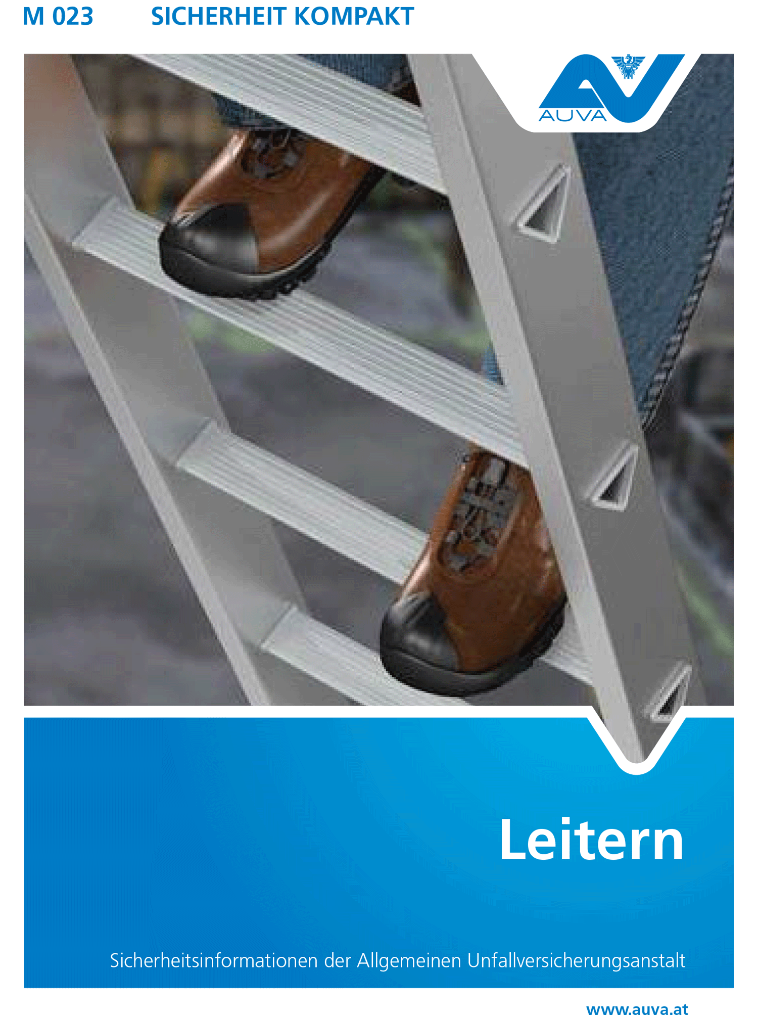 Titelbild des Merkblattes "M 023 Leitern"