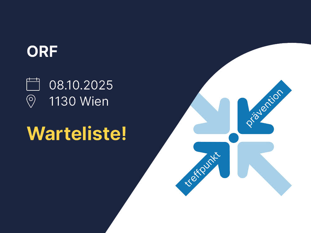 treffpunkt.prävention-Terminankündigung für 8.10.2025 mit Hinweis Warteliste