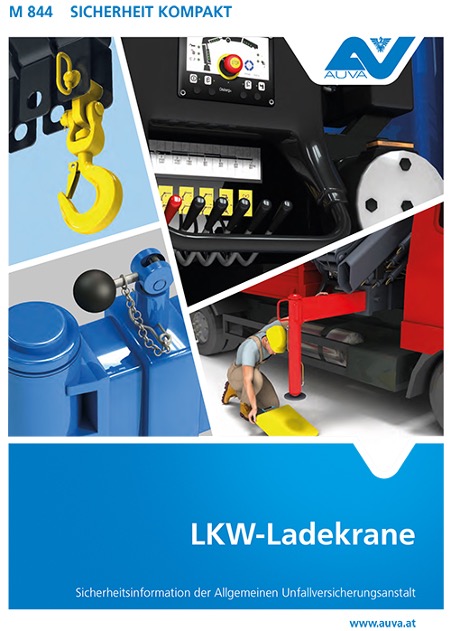 Titelbild des Merkblattes "M 844 LKW-Ladekrane"