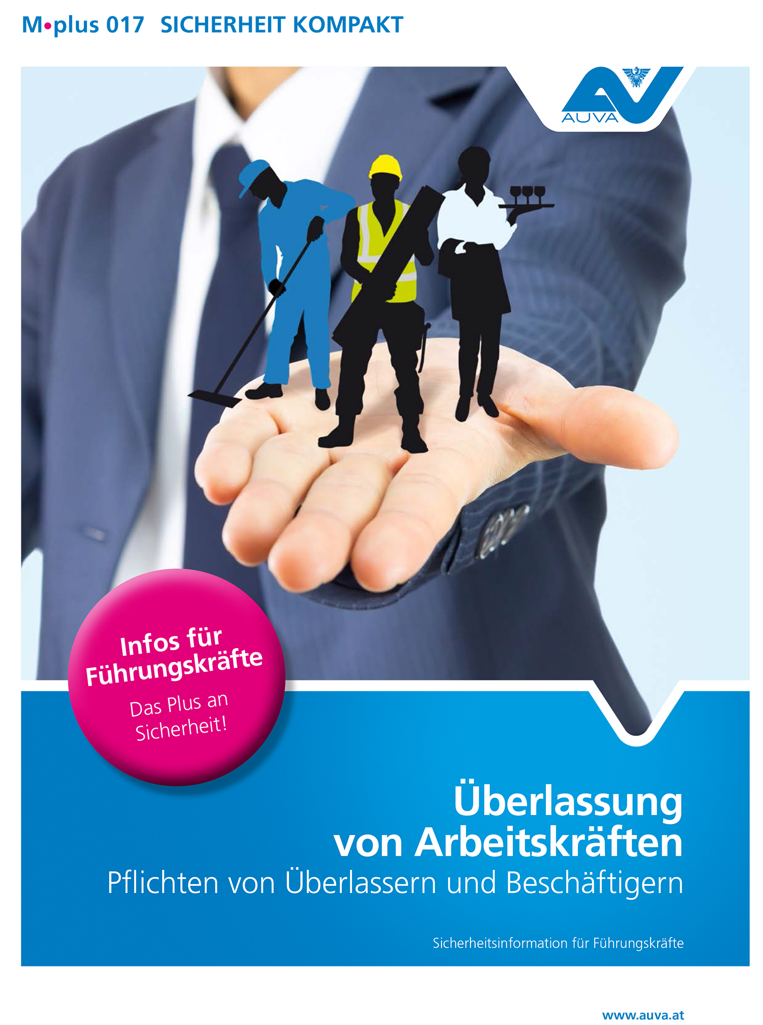 Titelbild des Merkblattes "M.plus 017 Überlassung von Arbeitskräften"