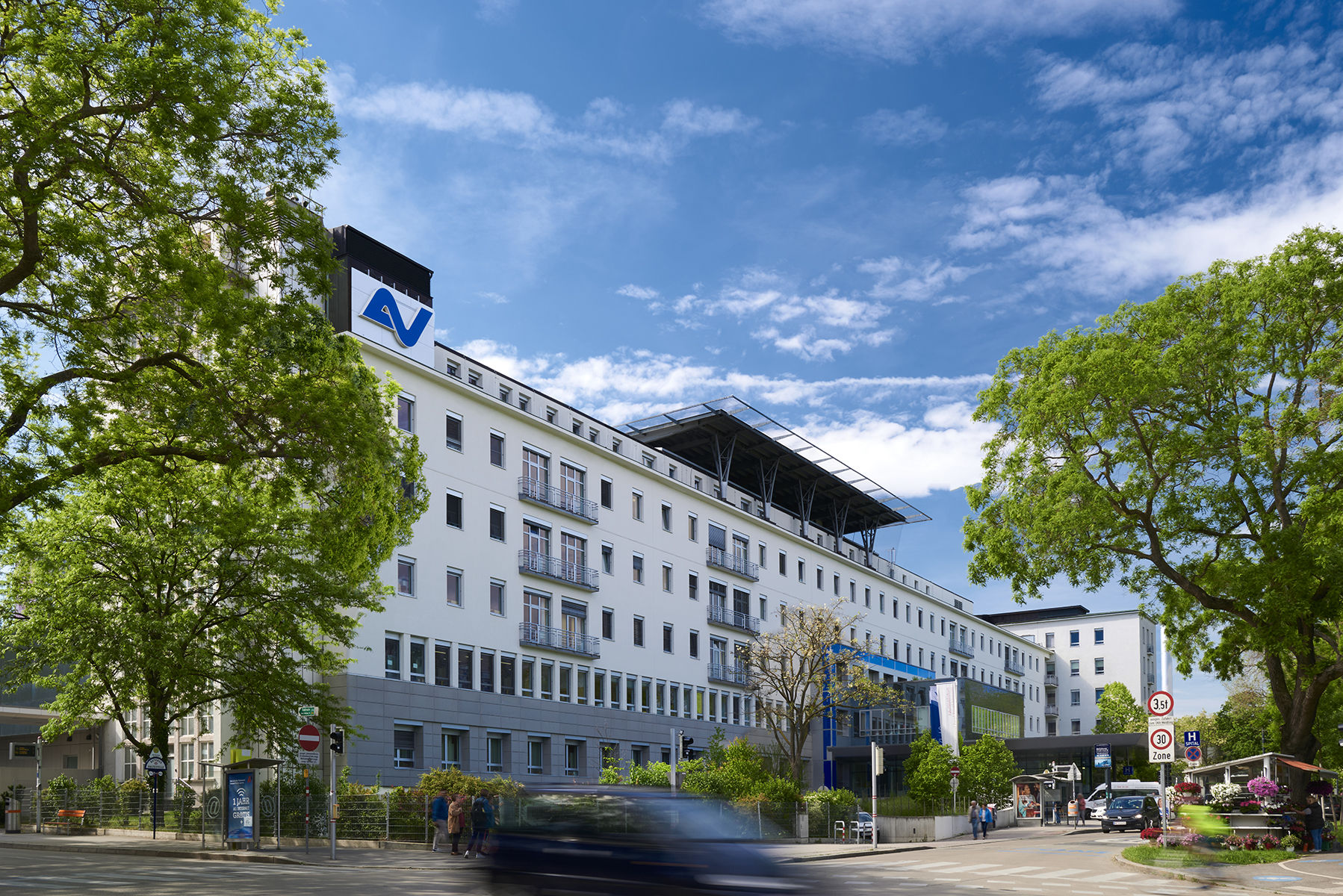 Außenaufnahme des AUVA-Traumazentrums Wien, Standort Meidling 