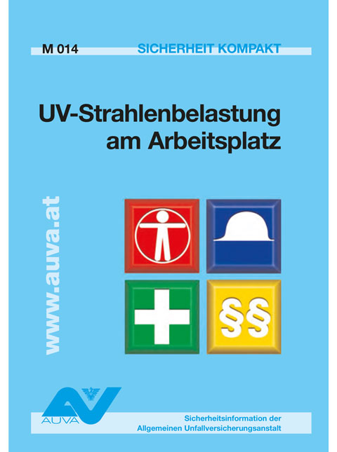 Titelbild des Merkblattes "M 014 UV-Strahlenbelastung am Arbeitsplatz"