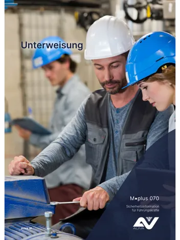 Titelbild des Merkblattes "M.plus 070 Unterweisung" Titelbild des Merkblattes "M.plus 070 Unterweisung"