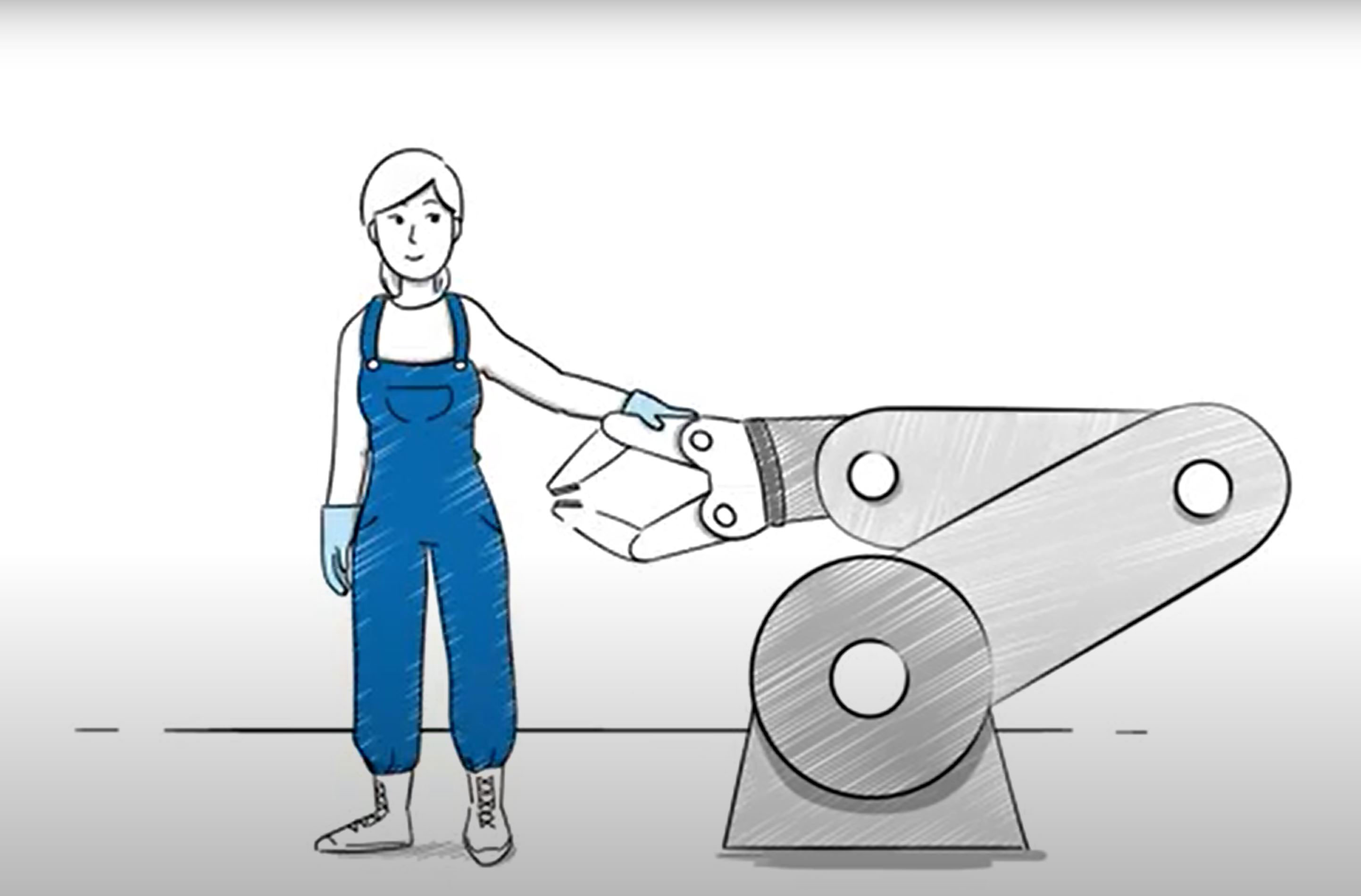 Screenshot aus dem Video Mensch-Roboter-Kollaboration