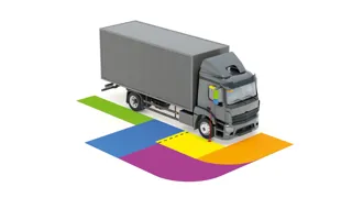 Spiegeleinstellung Blick vom Fahrersitz Animation: Lkw-Spiegeleinstellung, Blick vom Fahrersitz