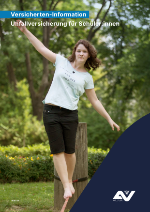 Titelblatt der Broschüre Versicherten Information Unfallversicherung Für SchülerInnen