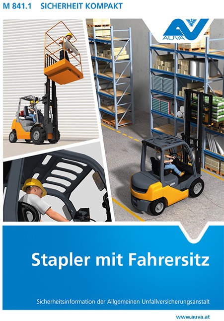Titelbild des Merkblattes "M 841.1 Stapler mit Fahrersitz"