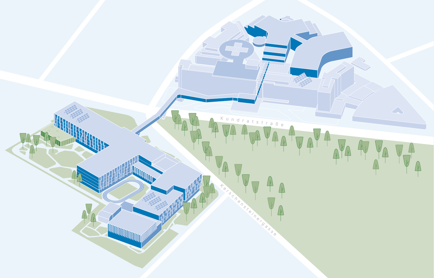 Grafik des AUVA-Rehabilitationszentrums Wien