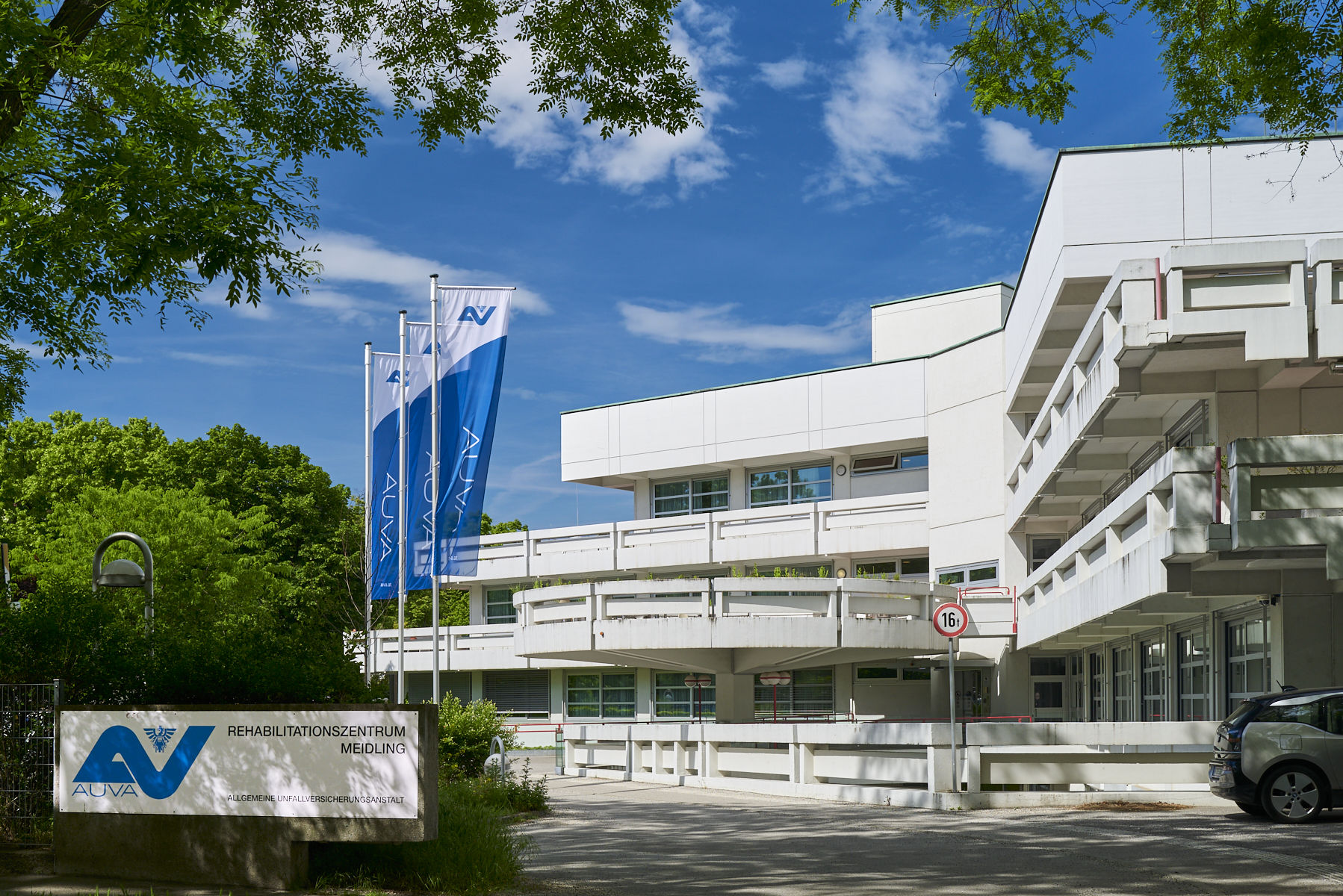 Außenaufnahme des AUVA-Rehabilitationszentrums Meidling