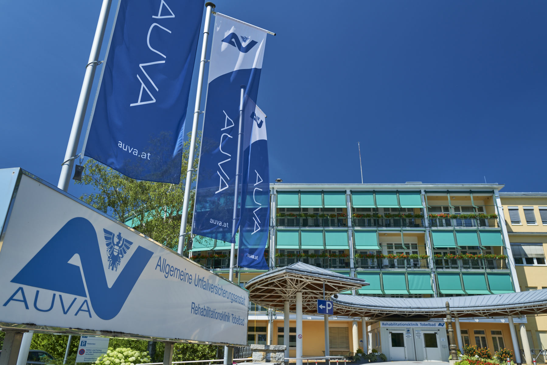 Außenaufnahme der AUVA-Rehabilitationsklinik Tobelbad